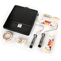 RIGO Kit Rodillos De Pintura Antigoteo Calidad Profesional Con Bandeja Recambios Mini Rodillo Pincel y Cinta